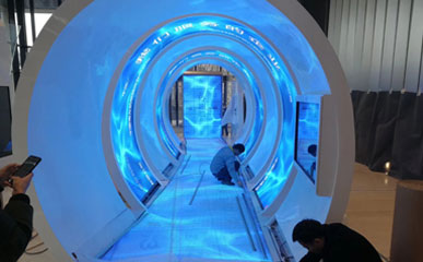 上海某展览馆隧道造型P2.5柔性LEDvns9848威尼斯城软模组